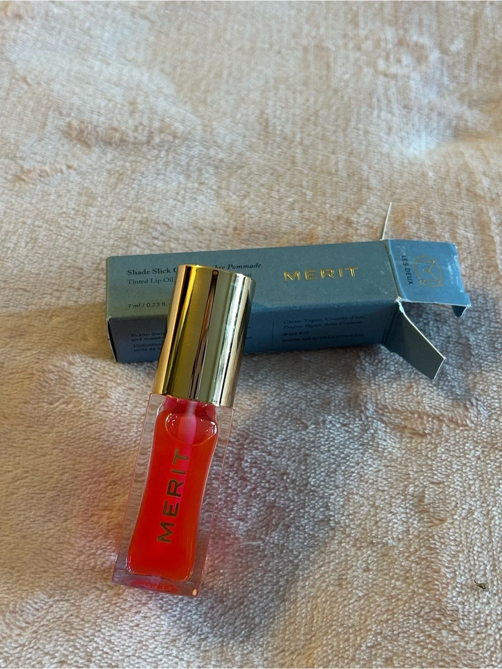 Merit shade slick gelee tinted lip oil pink clean vegan new in box